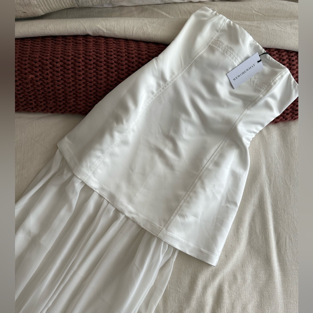 WeWoreWhat Ivory Strapless Dress